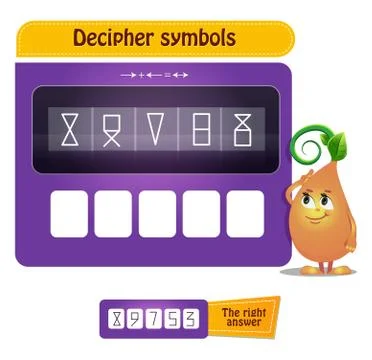 Visual Game decipher symbols Stock Illustration