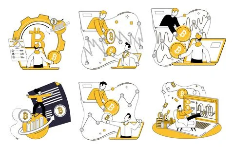 Visual Guide to Crypto Education Techniques and Insights 스톡 일러스트