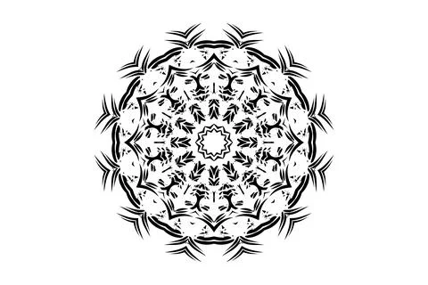 Visual Harmony Mandala Circular Geometry BW 스톡 일러스트