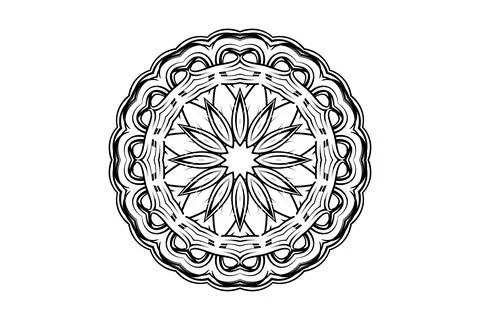 Visual Harmony Mandala Circular Geometry BW 스톡 일러스트