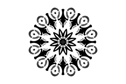 Visual Harmony Mandala Circular Geometry BW Stock Illustration