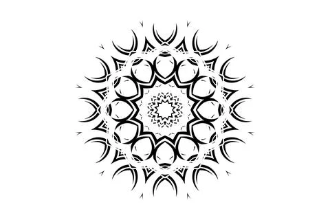 Visual Harmony Mandala Circular Geometry BW Stock Illustration