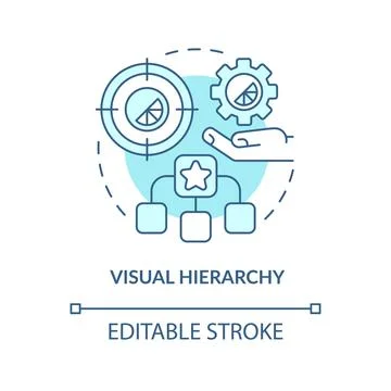 Visual hierarchy turquoise concept icon Illustrazione stock