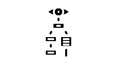 Visual hierarchy ux ui design glyph icon animation Video stock 326741601