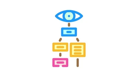 Visual hierarchy ux ui design color icon animation Stock Footage 327265383
