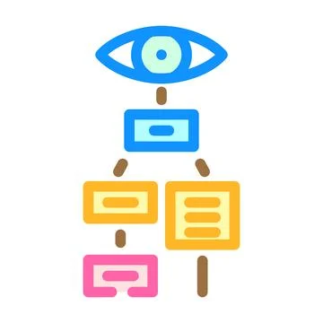 Visual hierarchy ux ui design color icon vector illustration Illustrazione stock