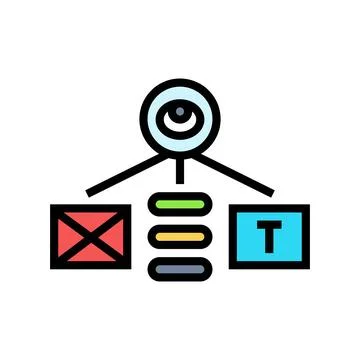 Visual hierarchy ux ui design color icon vector illustration Illustrazione stock