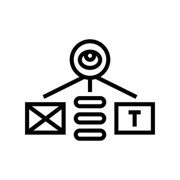 Visual hierarchy ux ui design line icon vector illustration Stock Illustration