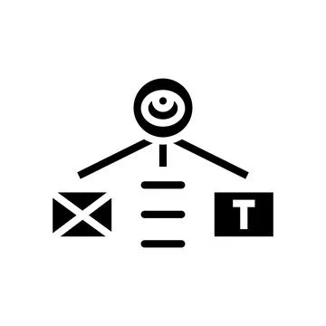 Visual hierarchy ux ui design glyph icon vector illustration Illustrazione stock