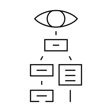 Visual hierarchy ux ui design line icon vector illustration Illustrazione stock