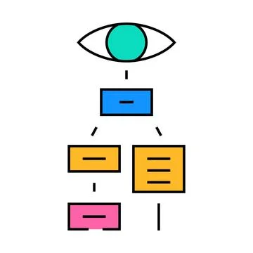 Visual hierarchy ux ui design icon color illustration Stock Illustration