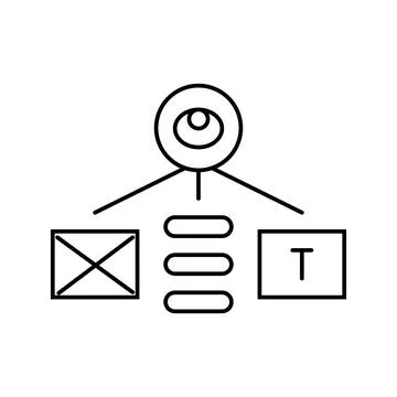 Visual hierarchy ux ui design line icon vector illustration 스톡 일러스트