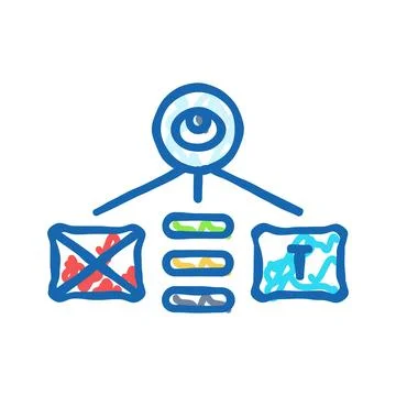 Visual hierarchy ux ui design icon doodle illustration Illustrazione stock