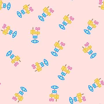 Visual hierarchy ux ui design vector seamless pattern Illustrazione stock