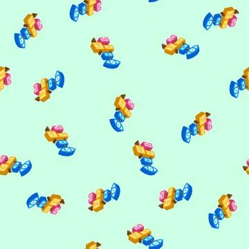 Visual hierarchy ux ui design isometric icon seamless pattern Illustrazione stock