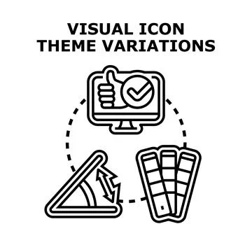 Visual icon theme variations and customization concept Stock Illustration