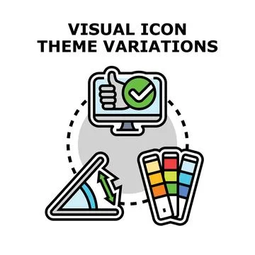 Visual icon theme variations and customization concept Stock Illustration