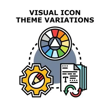 Visual icon theme variations and creative design process Illustrazione stock