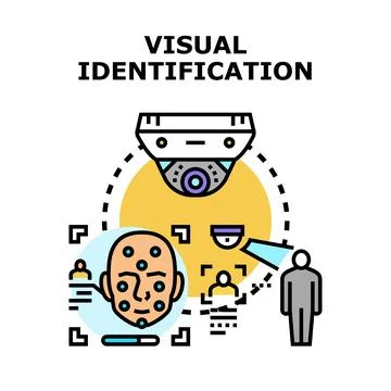 Visual identification system using facial recognition technology Stock Illustration