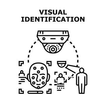 Visual identification system using facial recognition technology Stock Illustration