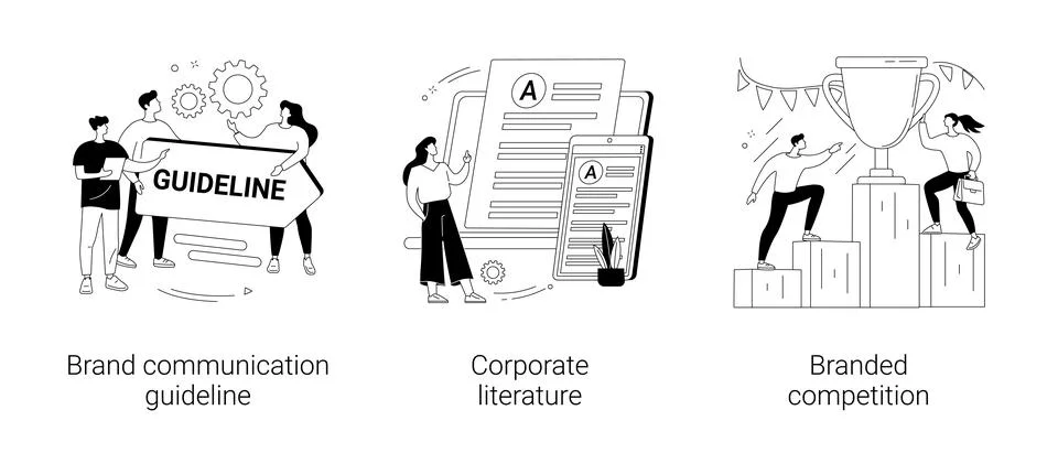Visual identity abstract concept vector illustrations. Illustrazione stock