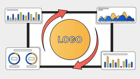 Visual Identity and Data Visualization Framework Illustrazione stock
