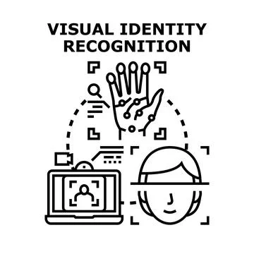 Visual identity recognition using biometric data technology 스톡 일러스트