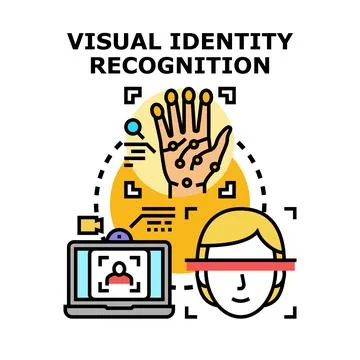 Visual identity recognition using biometric data technology Stock Illustration