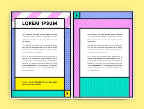 Visual identity in Trendy New Fat Line Style Geometric Design in Retro Style  Stock Illustration