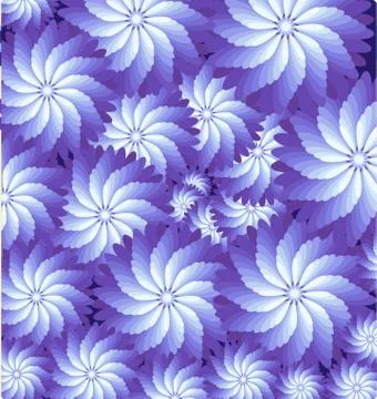 Visual illusion - vector violet spiral texture with flowers Stock Illustration