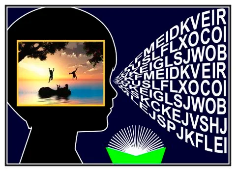 Visual Imagery while Reading Illustrazione stock