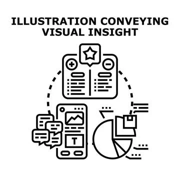 Visual insight concept exploring data analysis and communication 스톡 일러스트