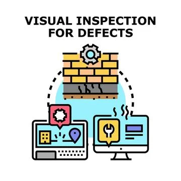Visual inspection detecting defects and engineering problems 库存插图