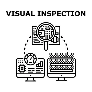 Visual inspection process for electronic circuit board and quality control Stock Illustration