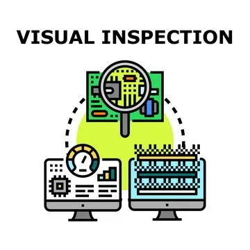 Visual inspection process for electronic circuit board and quality control Stock Illustration