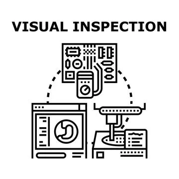 Visual inspection process in electronics, medicine, and manufacturing 스톡 일러스트