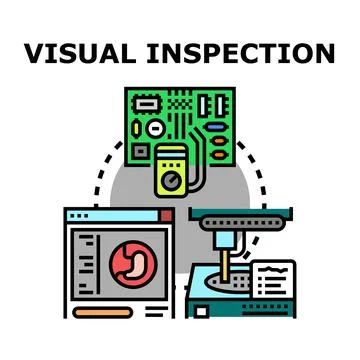 Visual inspection process in electronics, medicine, and manufacturing Stock Illustration