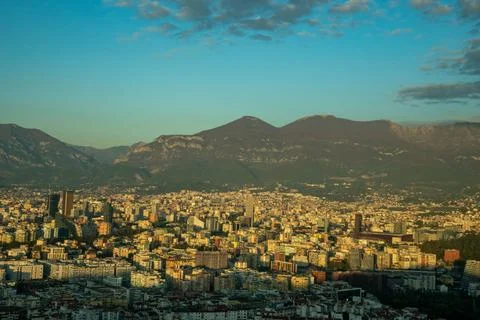 A visual journey capturing Tirana's dense, rapidly evolving cityscape Stock Photos