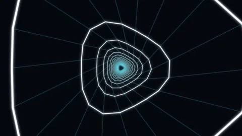 Visual journey through geometric shapes in dark background Stock Footage 337073338
