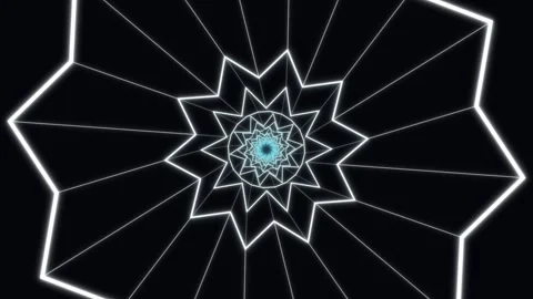 Visual journey through a geometric spiral with glowing lines Stock Footage 337064497