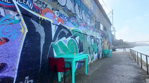 A visual journey through Lisbon vibrant street art scene Stock Footage 303012380
