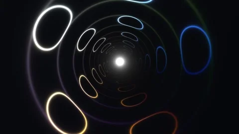 Visual journey through a tunnel of light and shapes Stock Footage 338018726