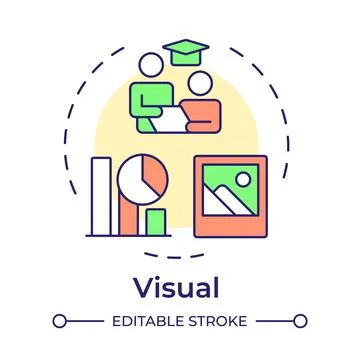 Visual lerners multi color concept icon Stock Illustration