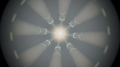 Visual lines and patterns radiate from a central light source Stock Footage 337389079