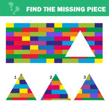 Visual logic puzzle. Find missing piece - Puzzle game for Children. Stock Illustration