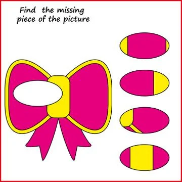 Visual logic puzzle: Find missing piece - Puzzle game for kids. Worksheet for Stock Illustration