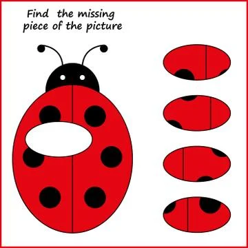 Visual logic puzzle: Find missing piece - Puzzle game for kids. Worksheet for Stock Illustration