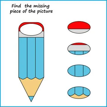 Visual logic puzzle: Find missing piece - Puzzle game for kids. Worksheet for Illustrazione stock