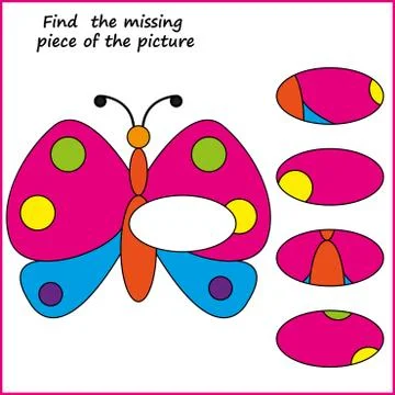 Visual logic puzzle: Find missing piece - Puzzle game for kids. Worksheet for Illustrazione stock