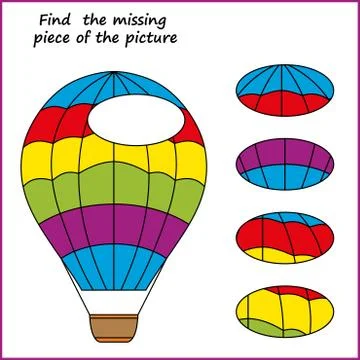 Visual logic puzzle: Find missing piece - Puzzle game for kids. Worksheet for Stock Illustration